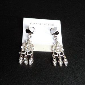 Charter Club Silver colored Chandelier Earrings